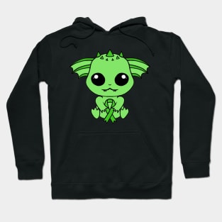 Cute Creature Holding an Awareness Ribbon (Green) Hoodie